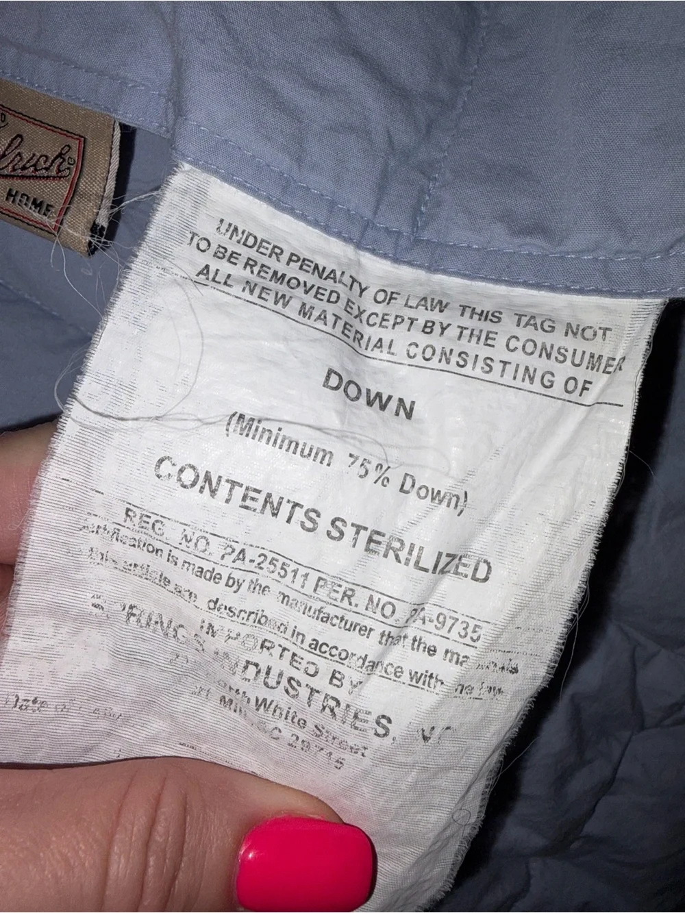 Woolrich Lightweight Down Comforter Blanket Oversized 90” x 98”
